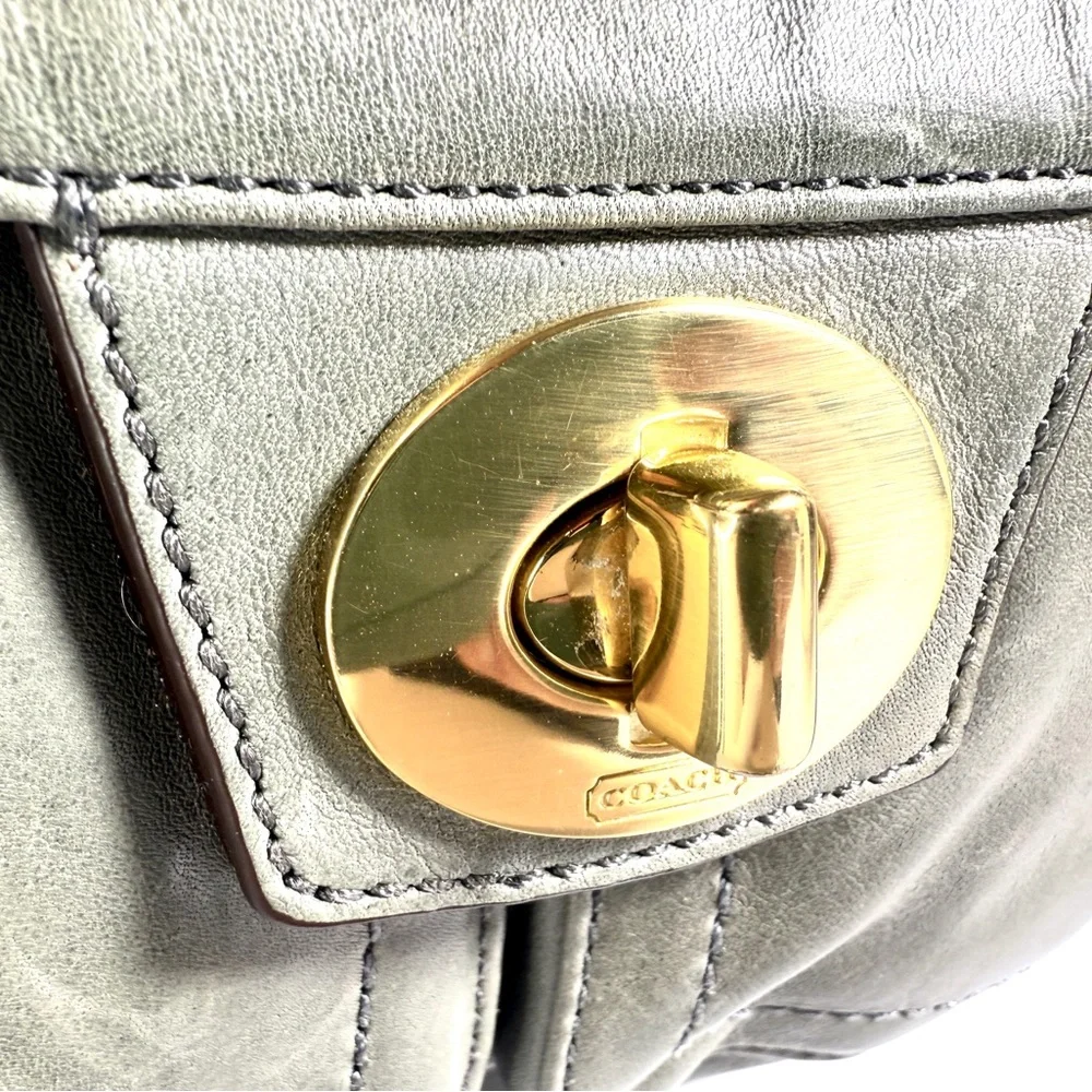 Coach | Vintage 2000s Y2K Large Grey Hobo Genuine Leather